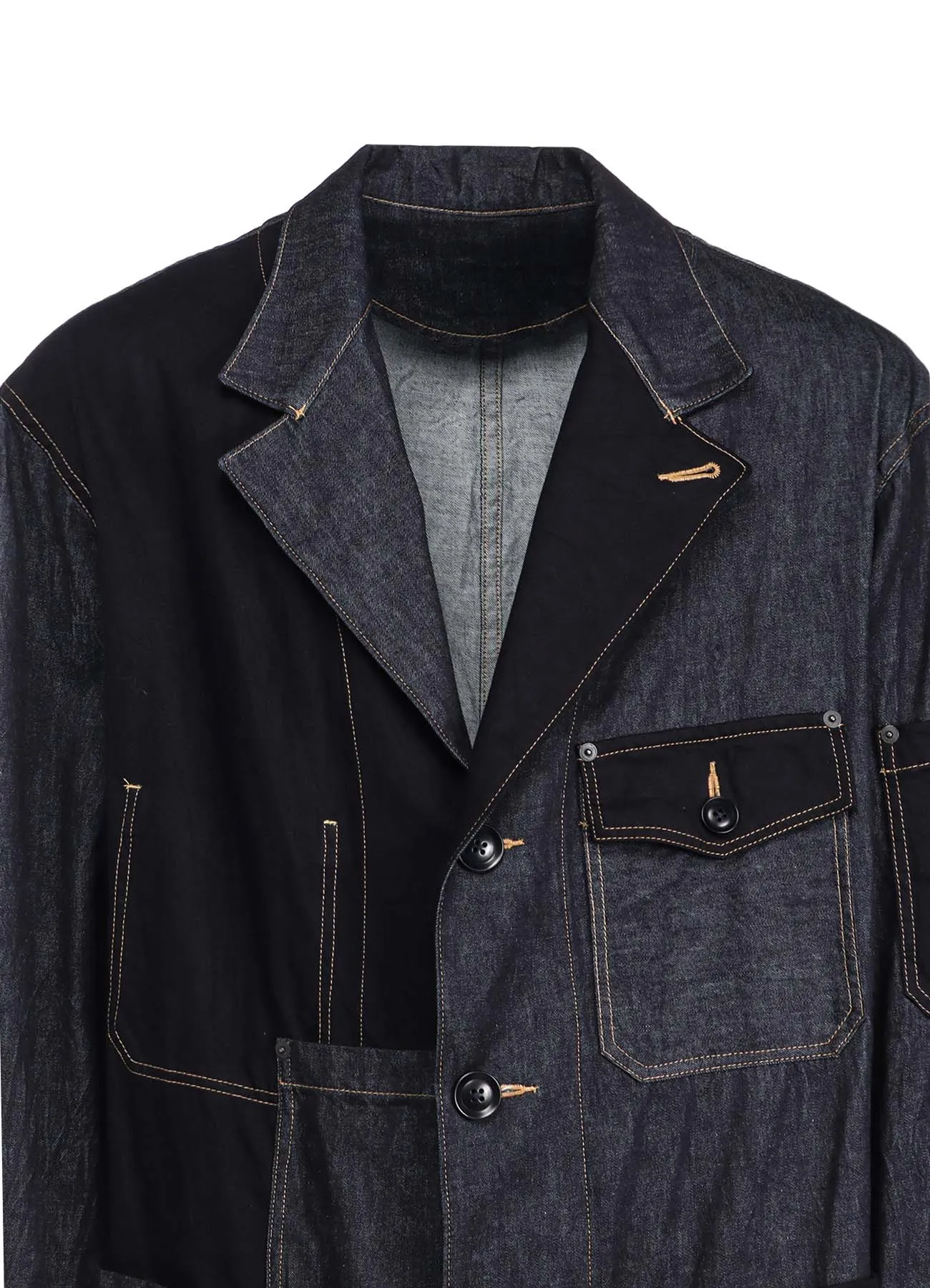 7OZ DENIM CRAZY PATCHWORK SHOP COAT