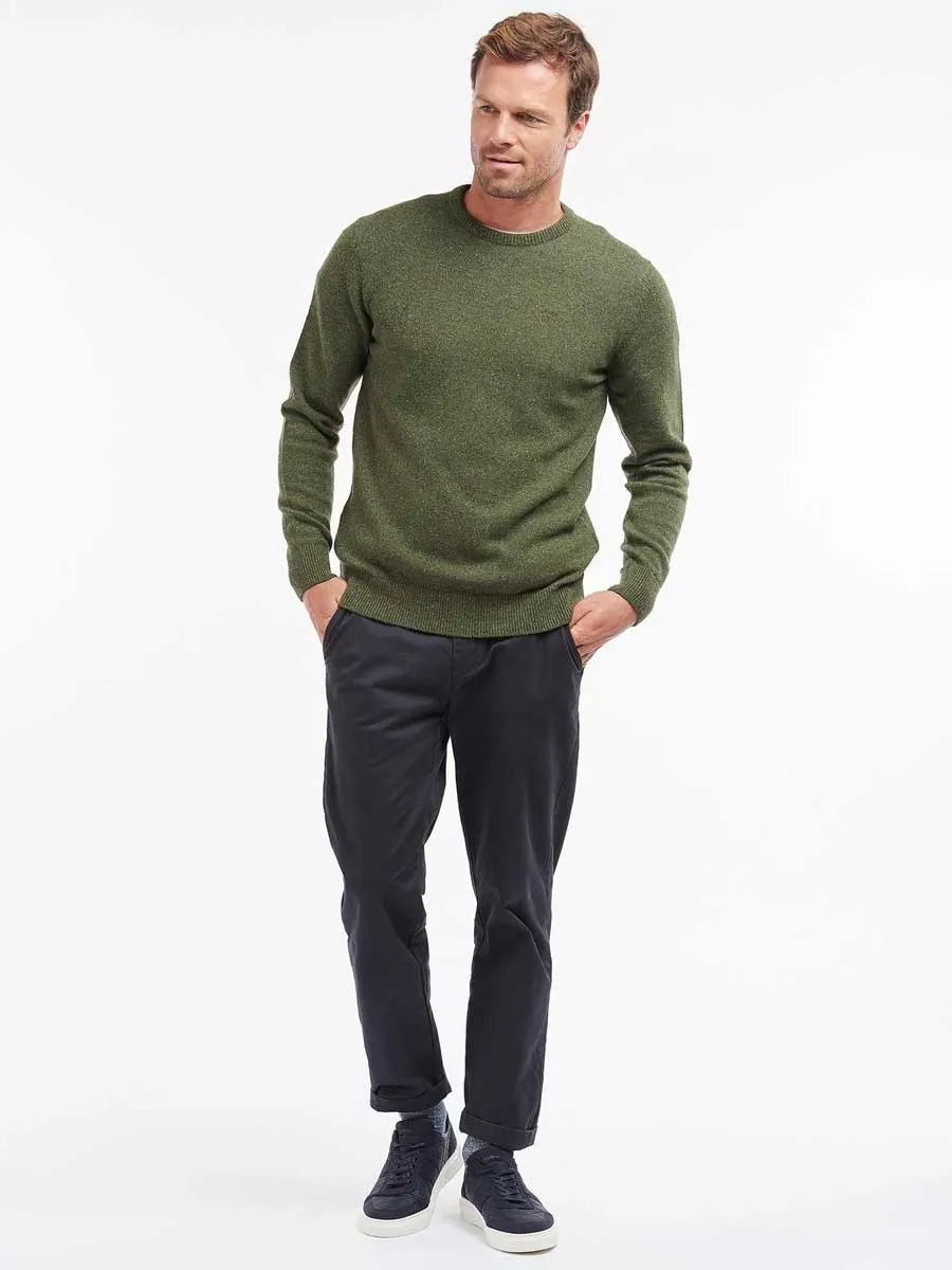 BARBOUR Tisbury Lambswool Crew Neck Pullover - Mens - Forest