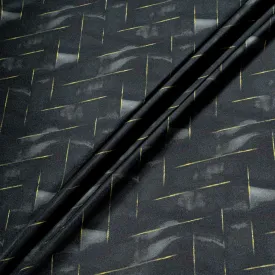 Black & Yellow Printed Pure Silk Twill