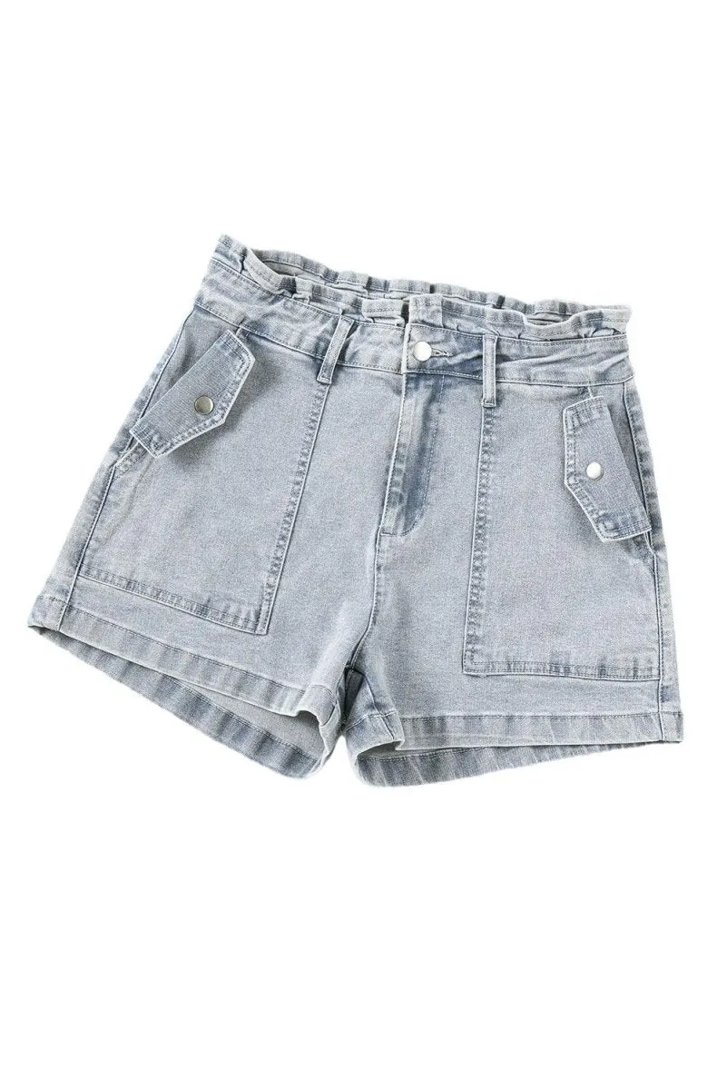 Brenda Ruffled High Waist Denim Shorts