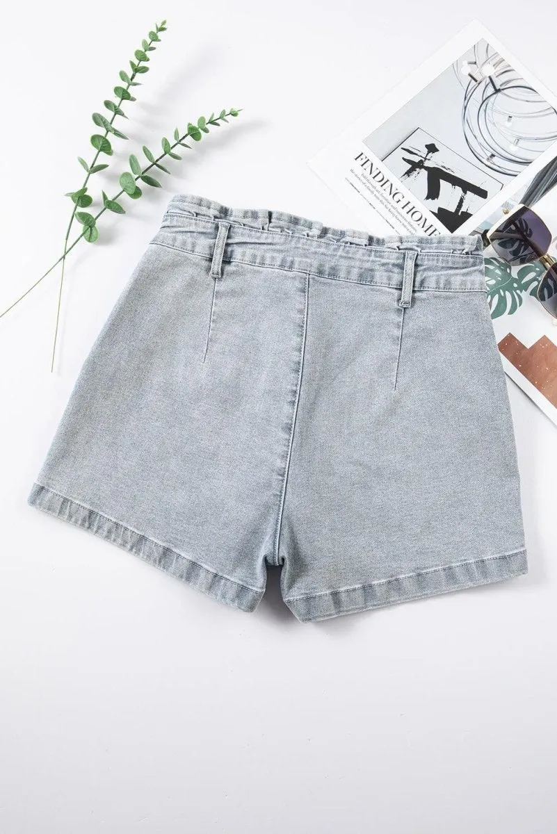 Brenda Ruffled High Waist Denim Shorts