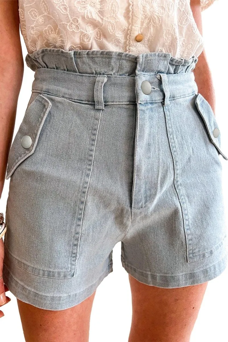 Brenda Ruffled High Waist Denim Shorts