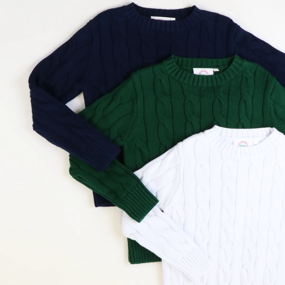 Cable Knit Sweater - Hunter Green (Unisex)