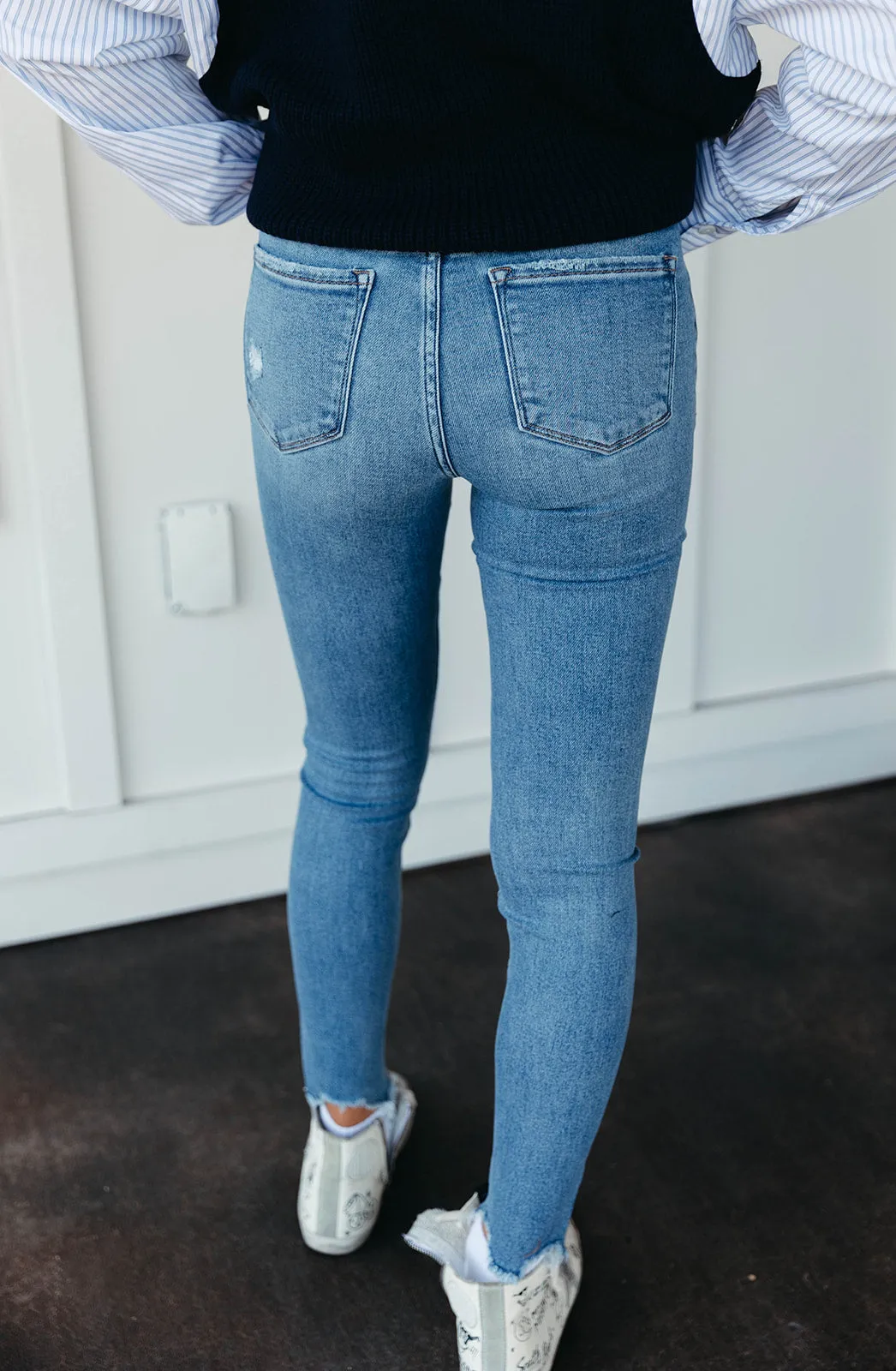 Casey Crop Skinny Jeans - Light Denim