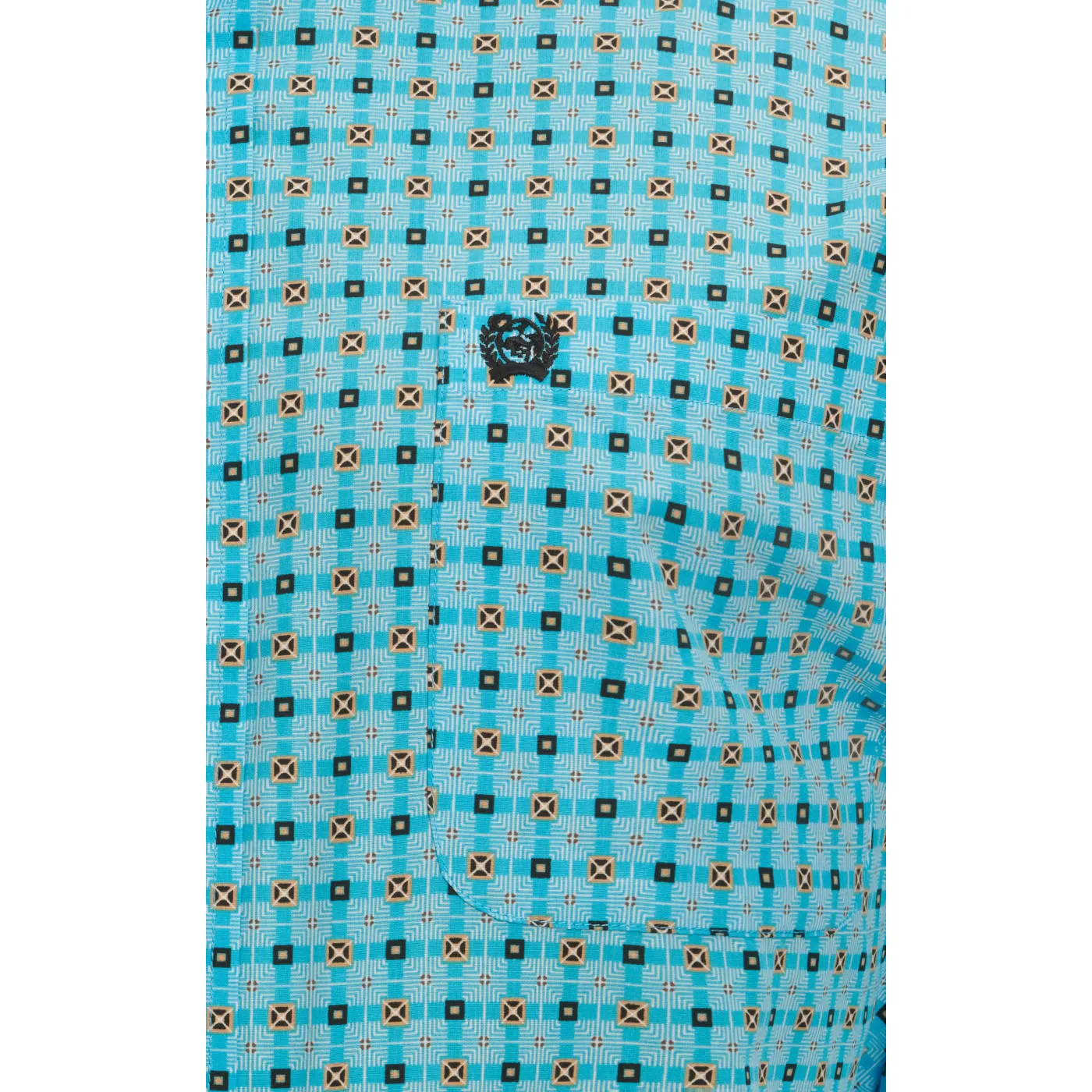 Cinch Men's Turquoise & Square Geo Shirt