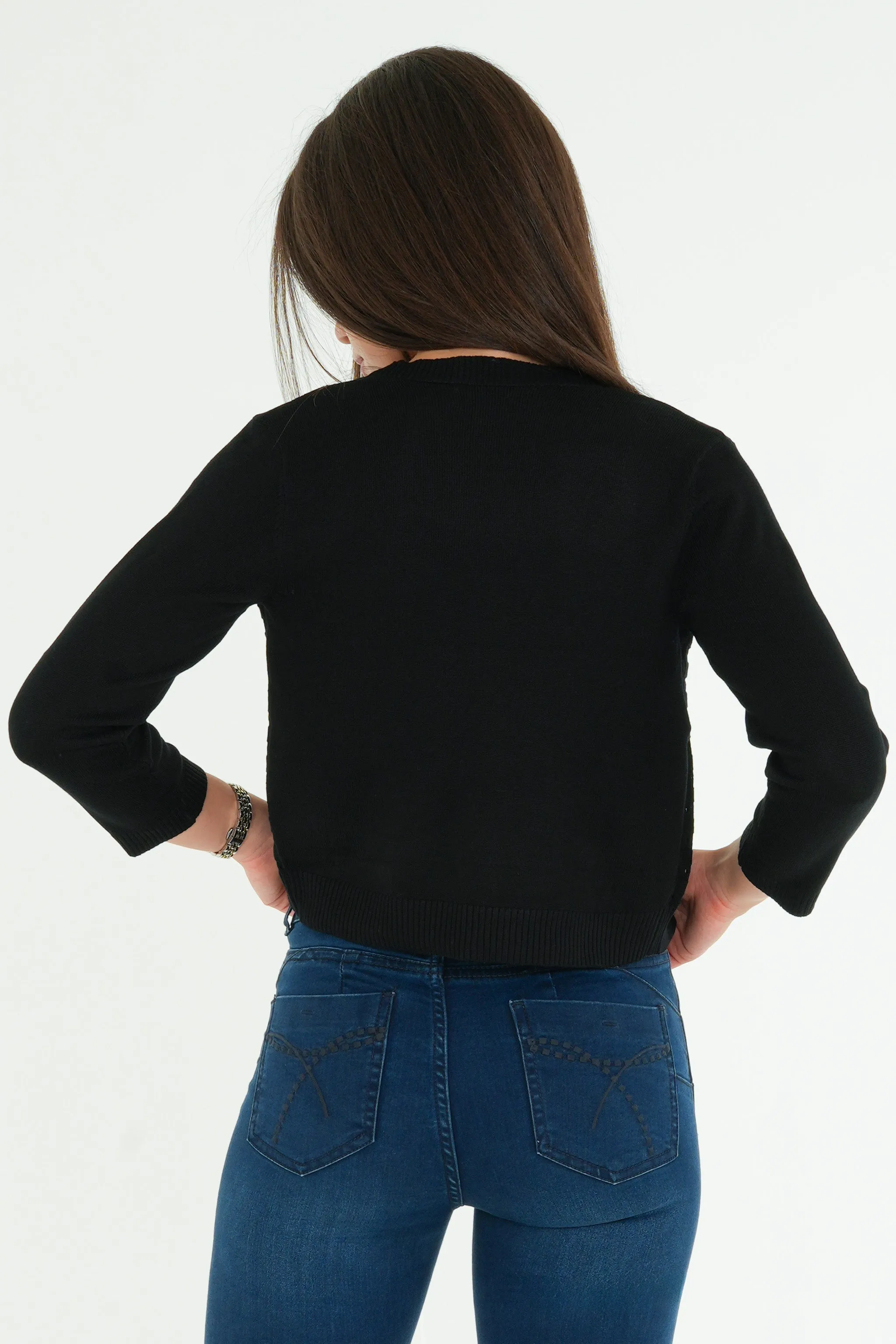 Cropped Open Cardigan