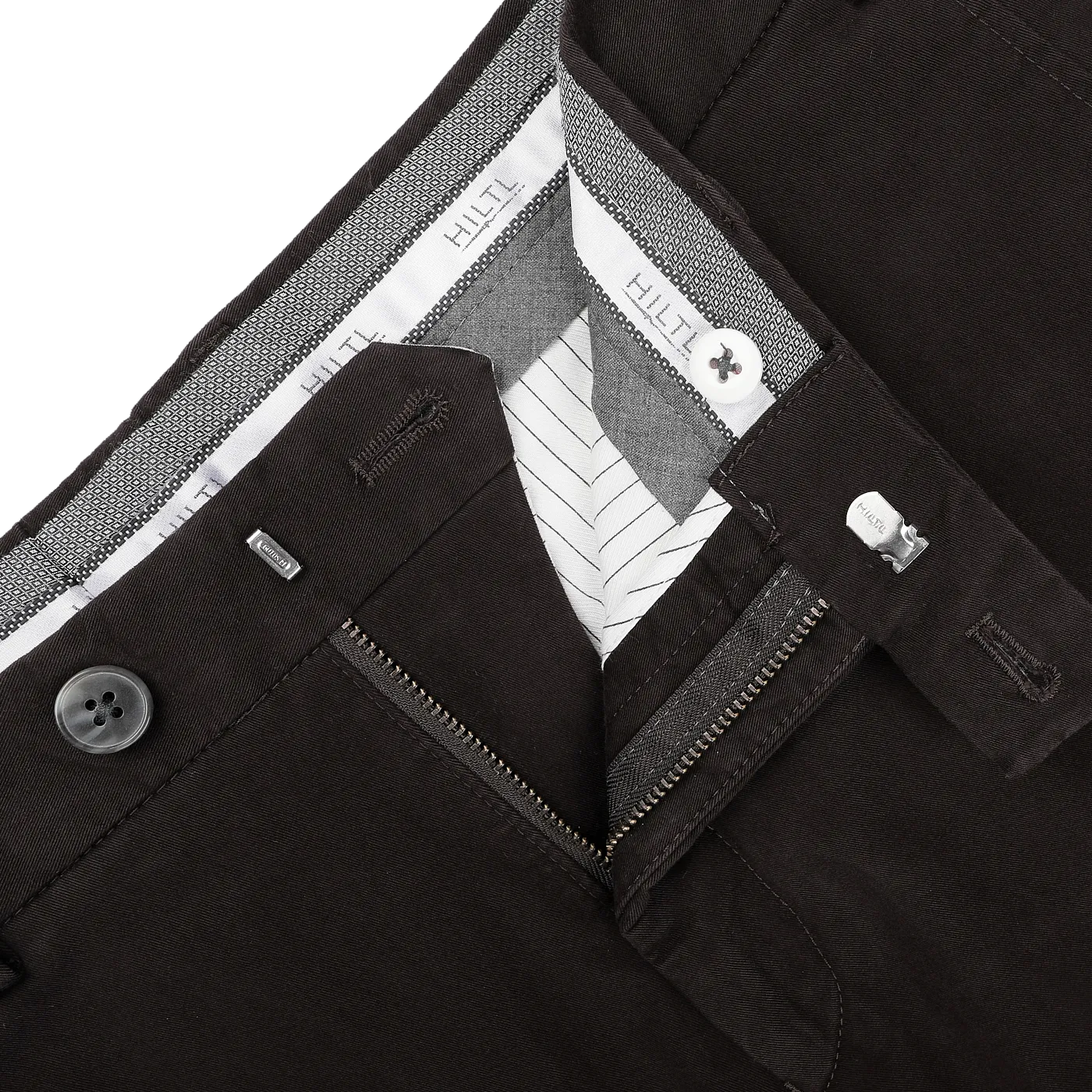 Dark Brown Cotton Stretch Regular Fit Chinos