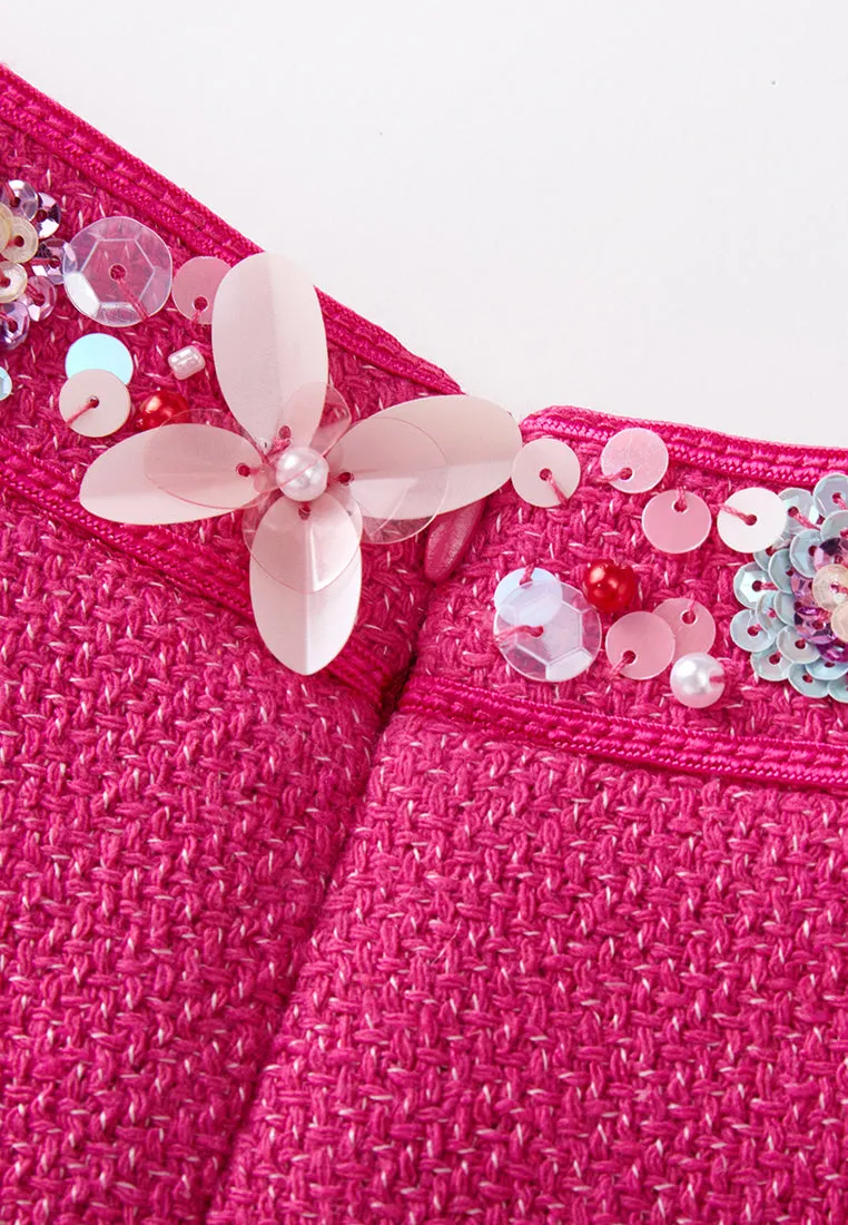 Dolly Vibrant Pink Embellished Dress