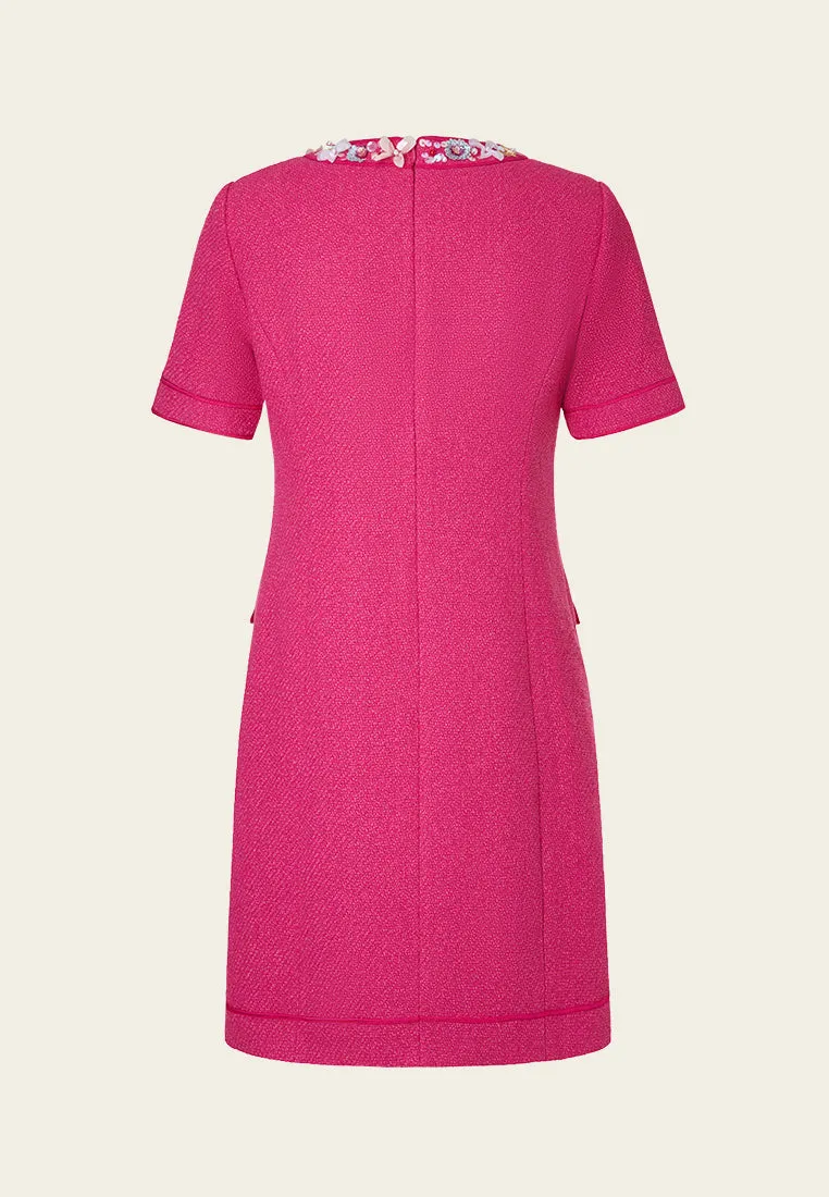 Dolly Vibrant Pink Embellished Dress