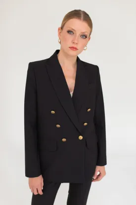 Double-Breasted Blazer Black