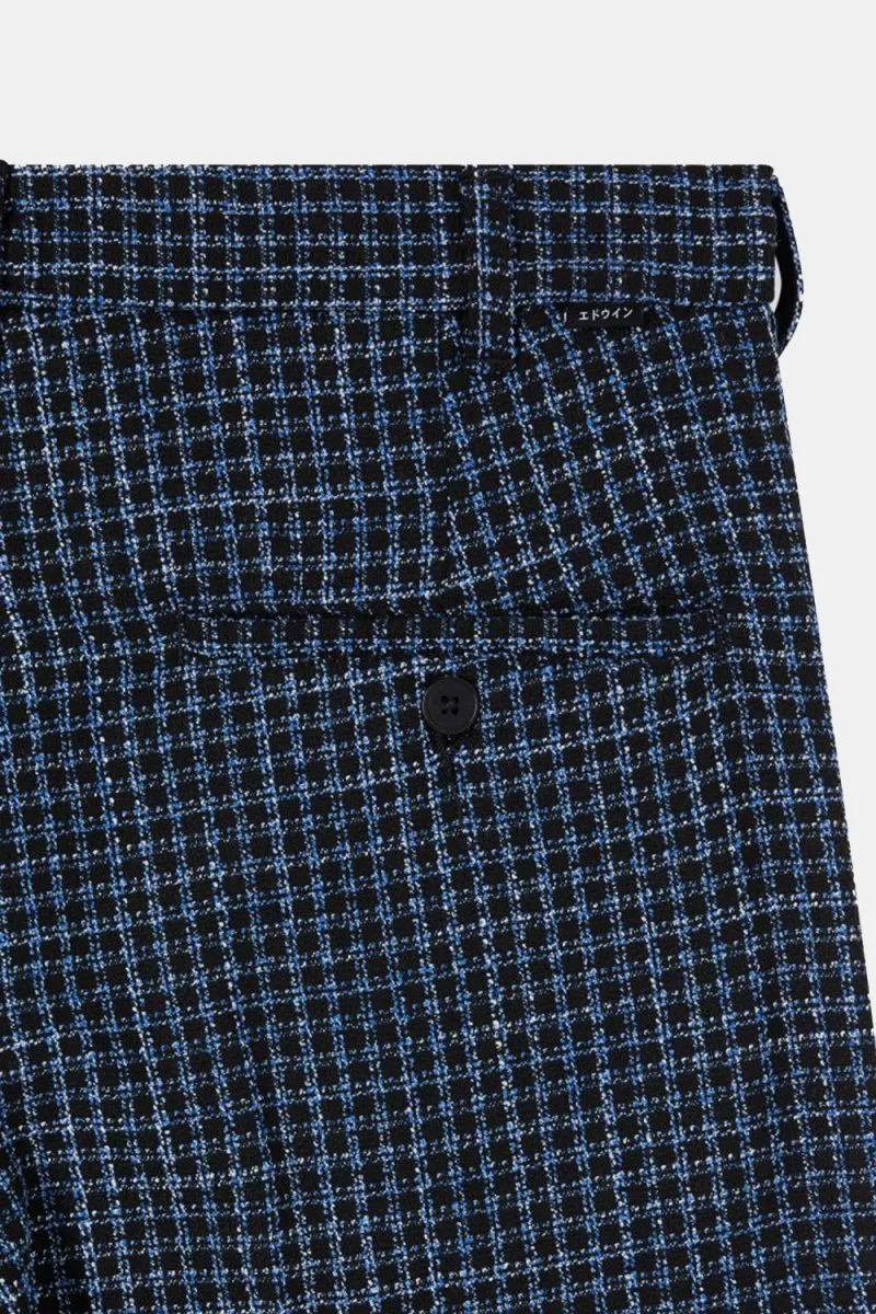 Edwin Bazz Short Dobby Check (Blue/Black)