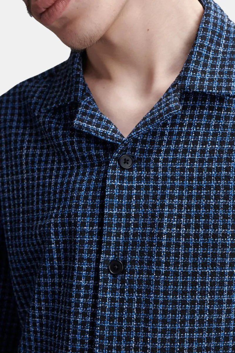 Edwin Saga Short Sleeve Shirt (Blue Dobby Check)