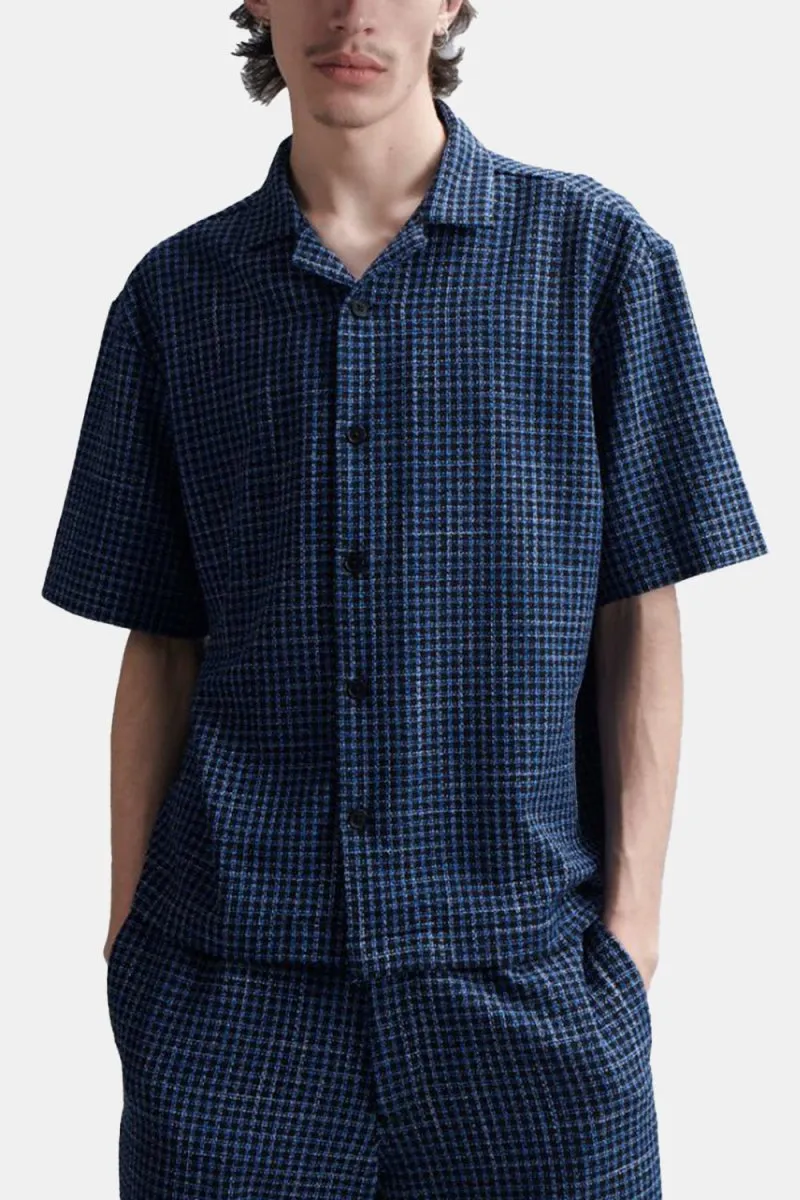 Edwin Saga Short Sleeve Shirt (Blue Dobby Check)