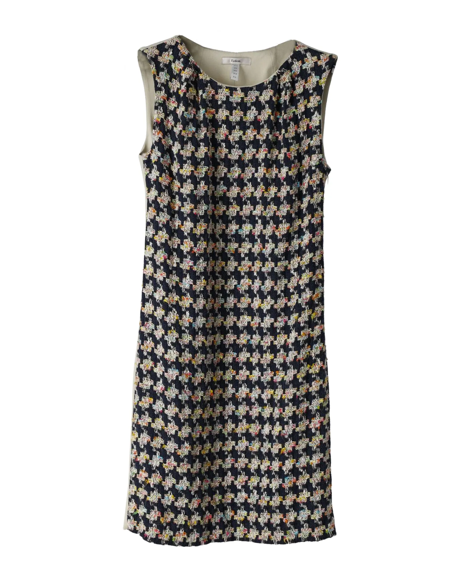 Erdem Sleeveless Tweed Sheath Dress in Multicolor Polyester