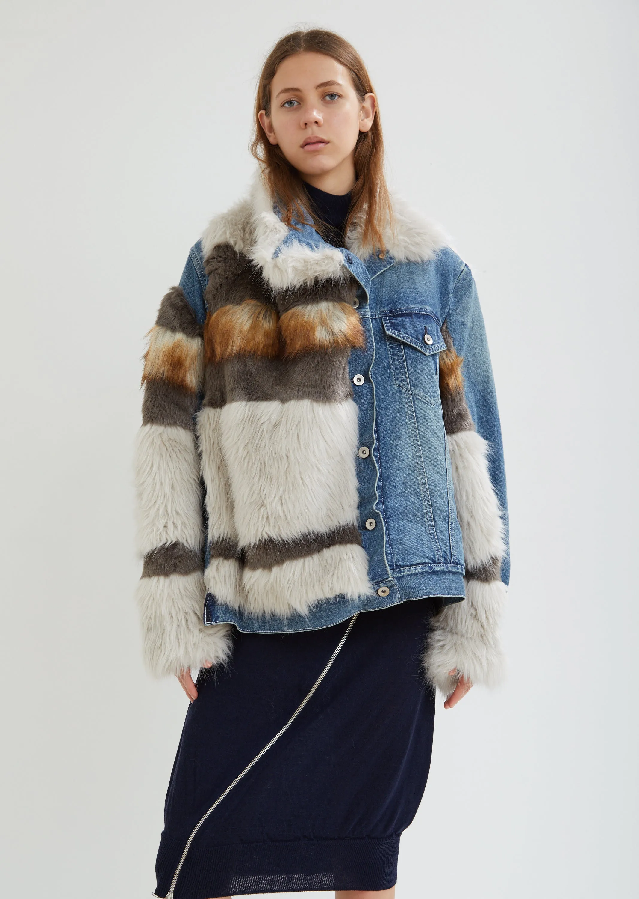 Fur Trimmed Denim Jacket