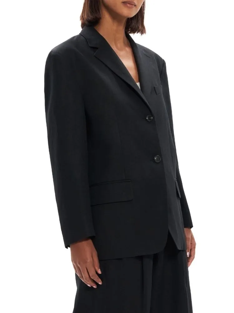 Galena Theory Linen Single Breasted Blazer, Leaf