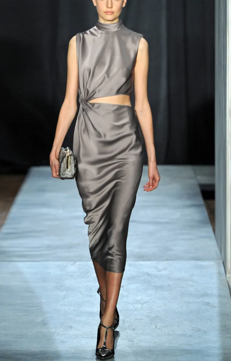 Grey Silk Satin