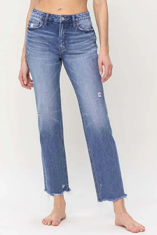 High Rise Straight Jeans by Flying Monkey