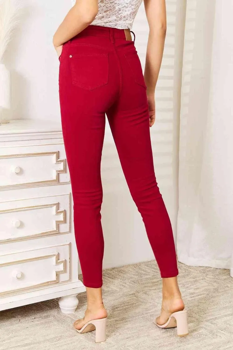 Judy Blue Red High Waist Skinny Jeans