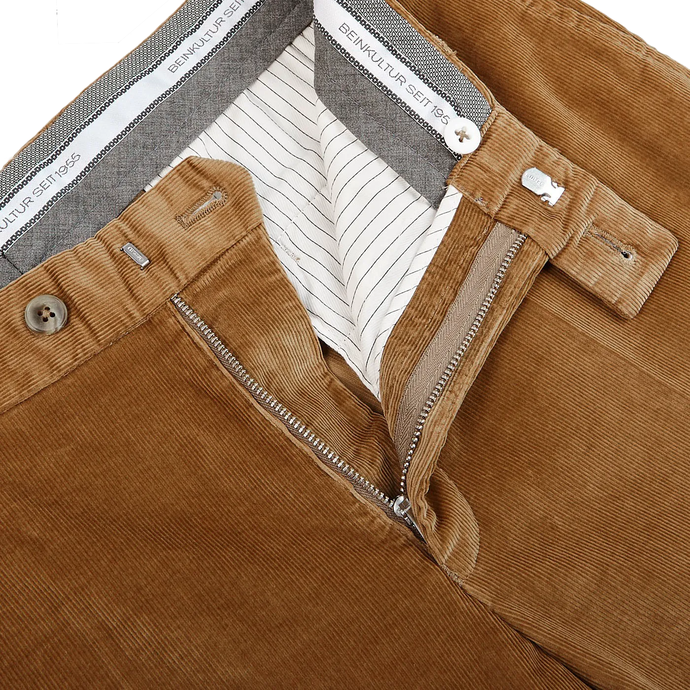 Light Brown Cotton Corduroy Regular Fit Chinos