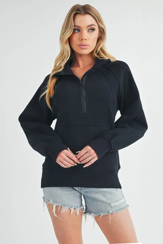 Long Dove Funnel Neck Half Long Zip