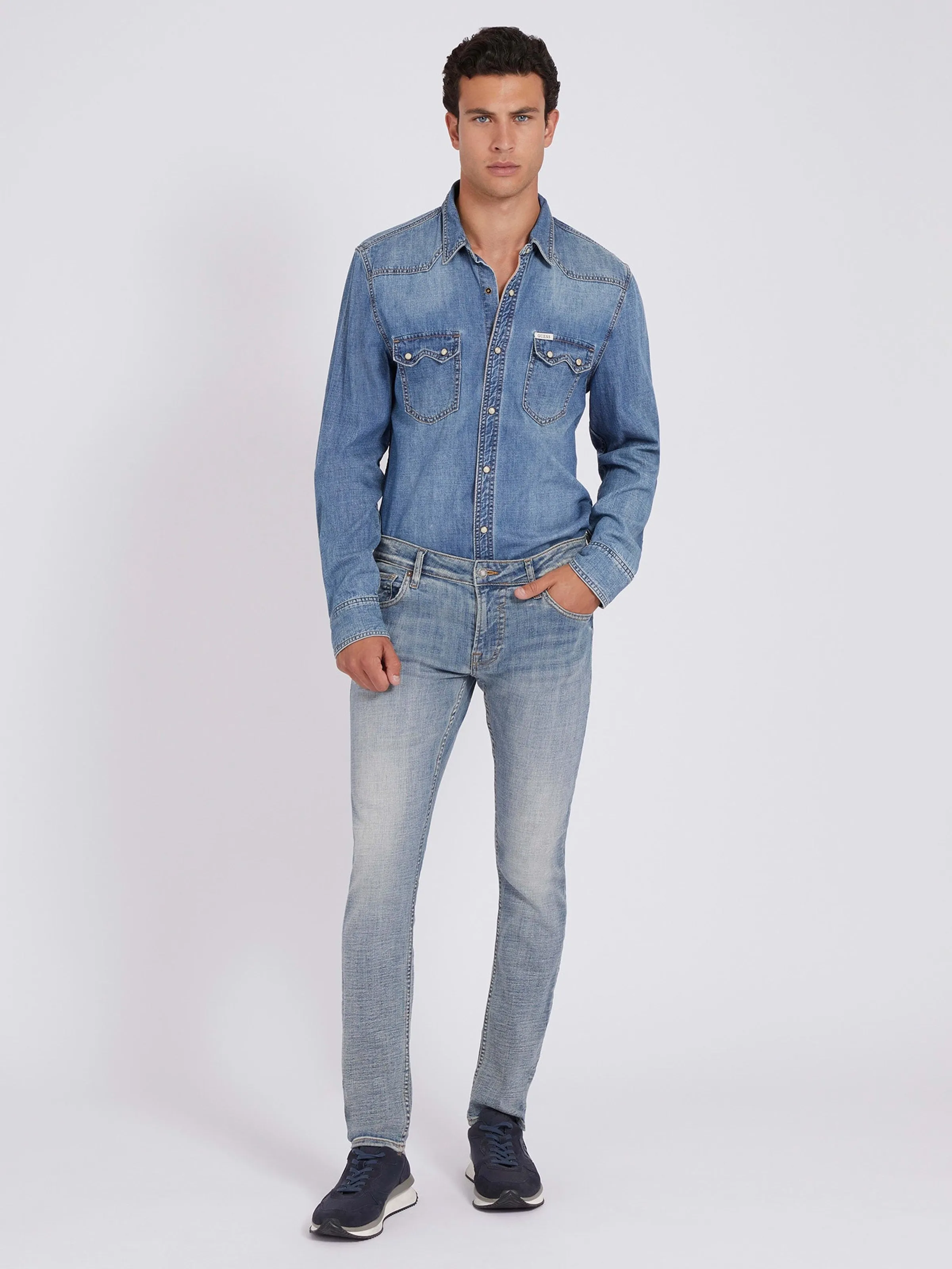 Low-Rise Skinny Fit Miami Denim Jeans In Stream Wash