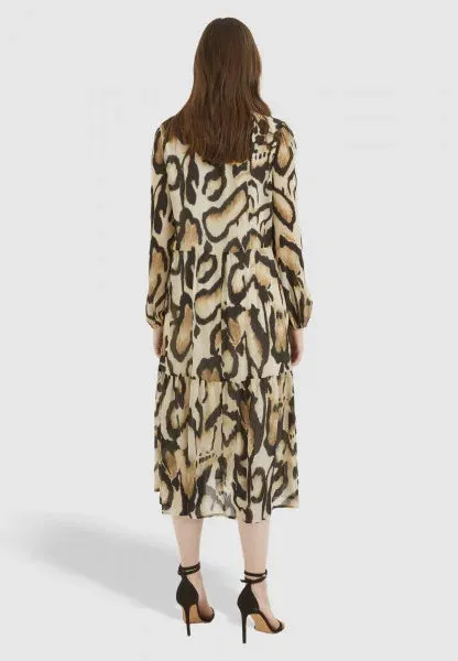 Marc Aurel Midi Leopard Print Dress