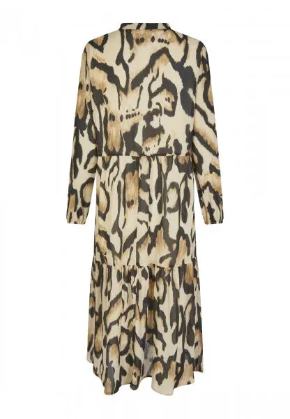 Marc Aurel Midi Leopard Print Dress