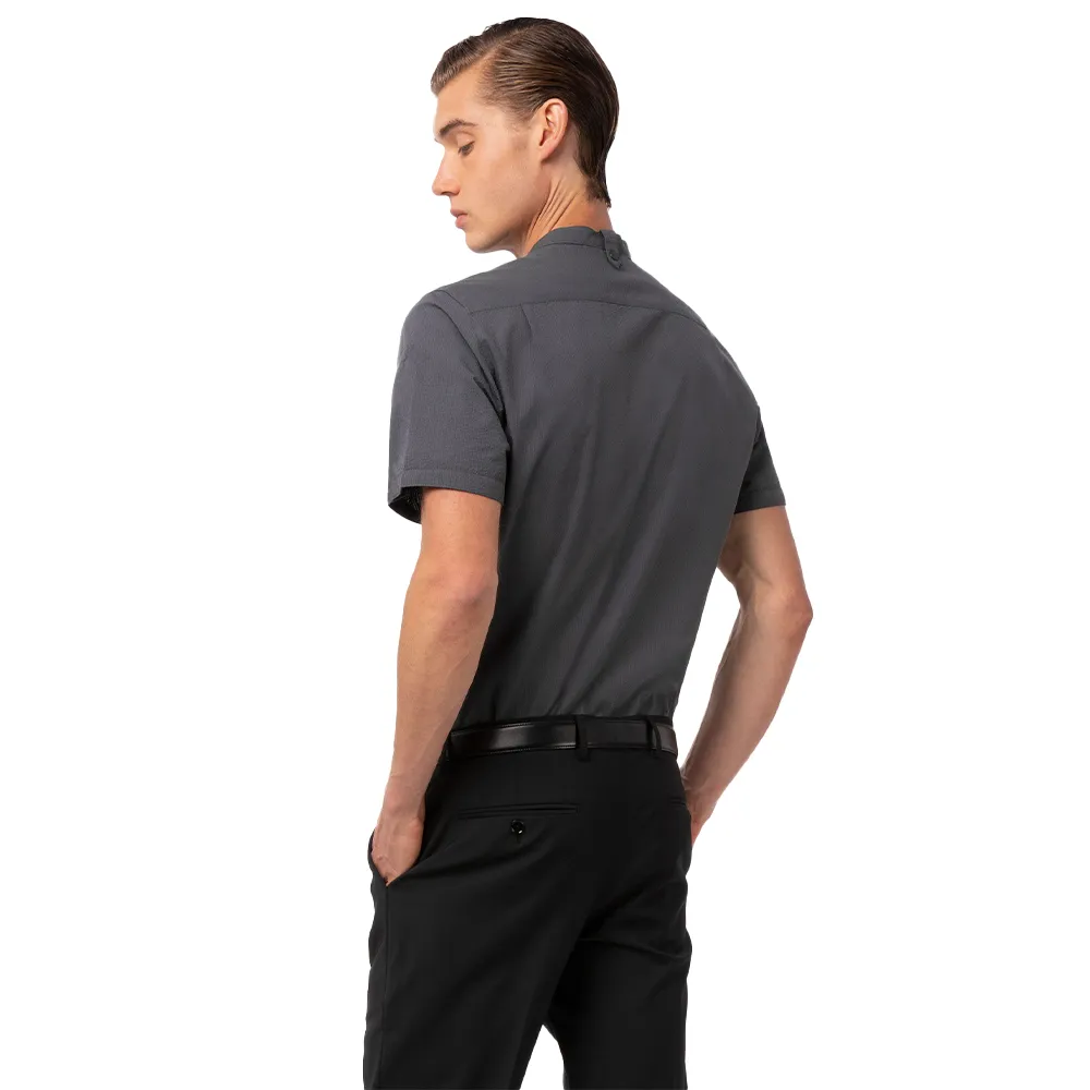 MEN SEERSUCKER SHIRT - Charcoal