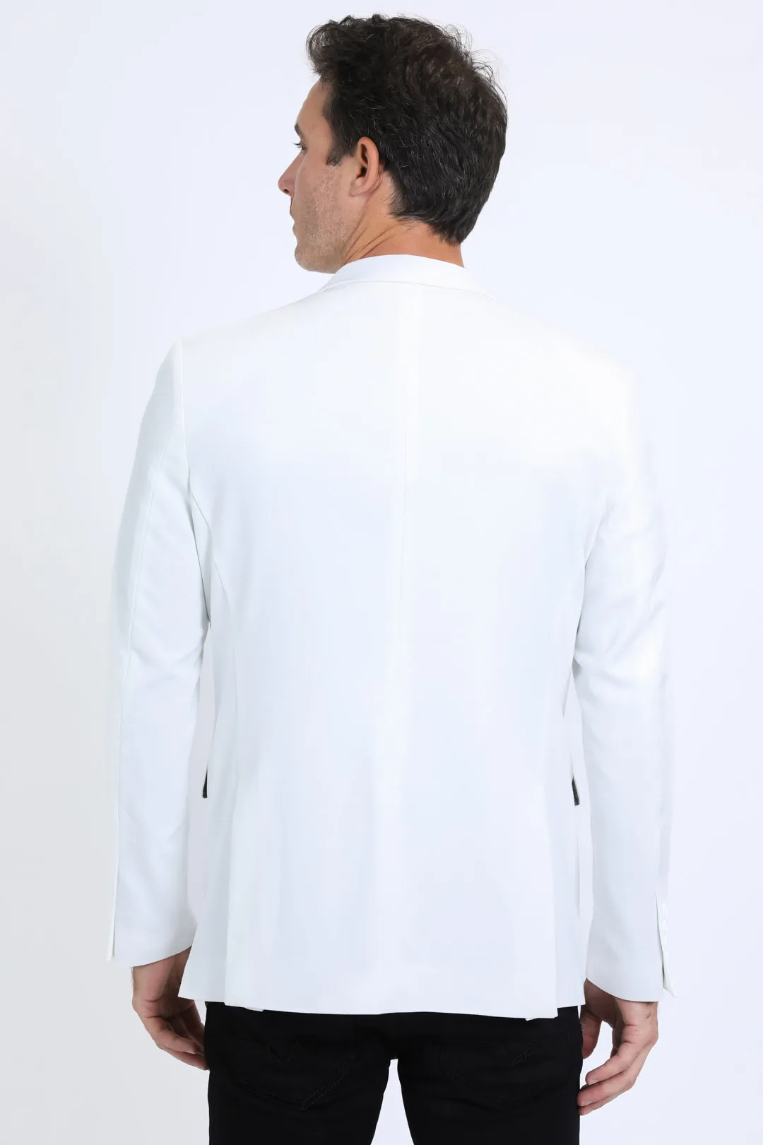 Mens Modern Fit Stretch Date Night White Blazer