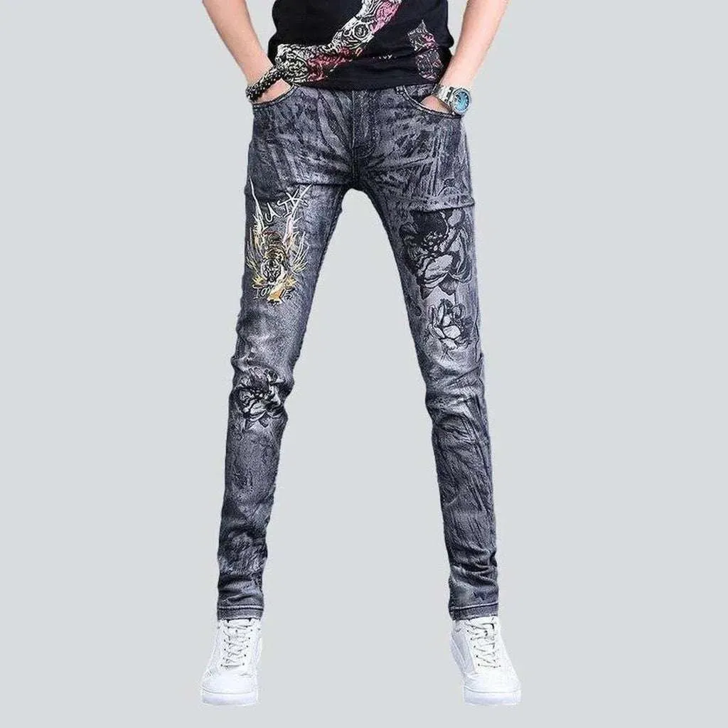 Men's painted jeans