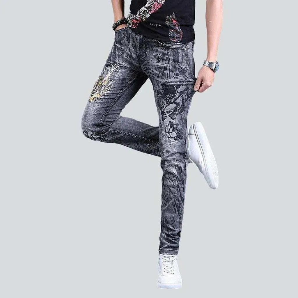 Men's painted jeans