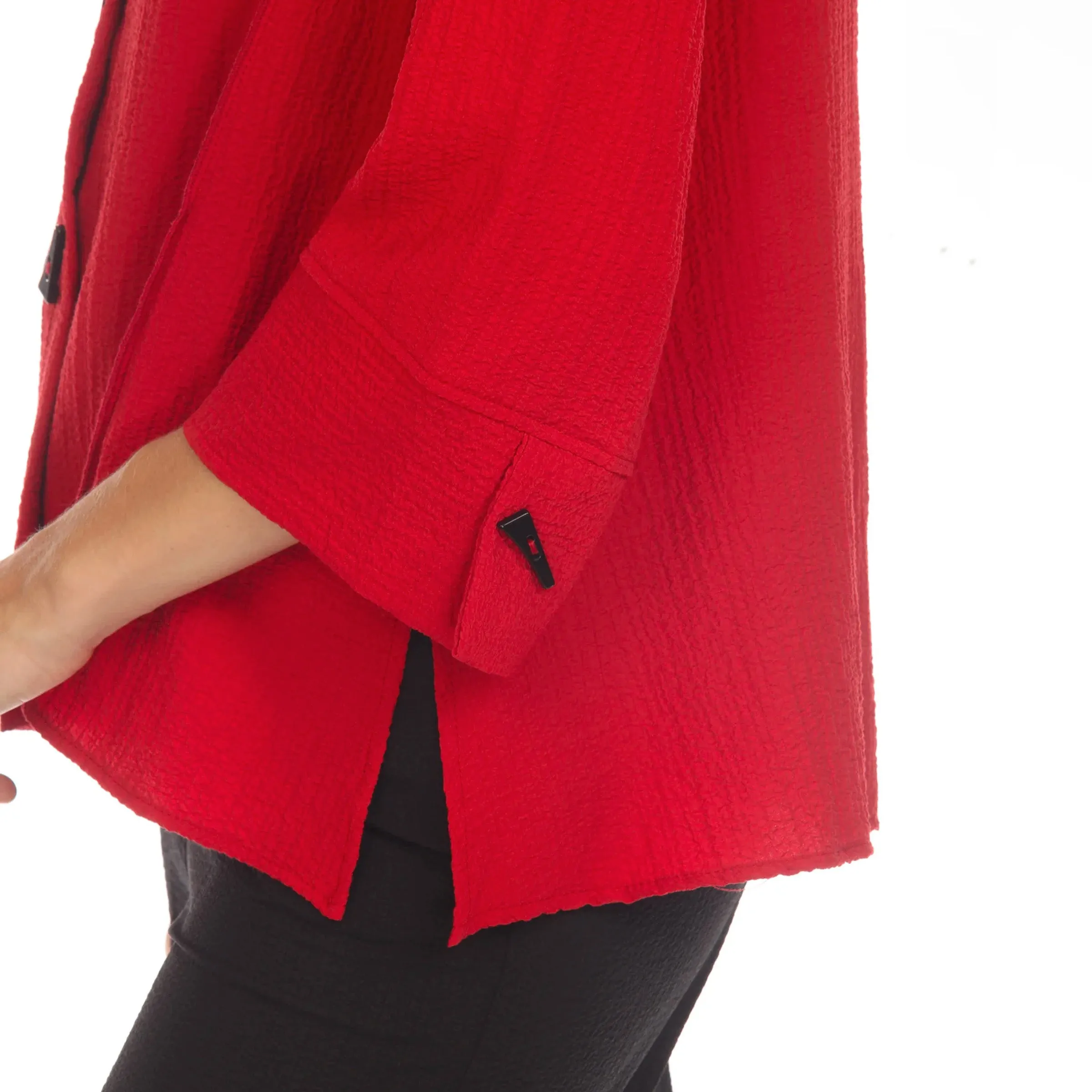 Moonlight Patch Trim Shirt/Jacket in Red - 3649-RD