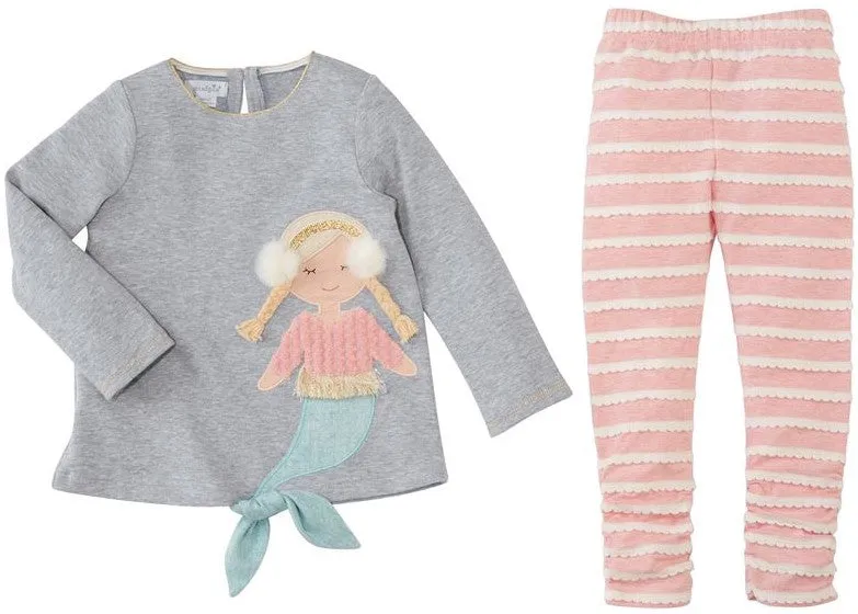 Mud Pie Winter Mermaid Tunic & Legging Set