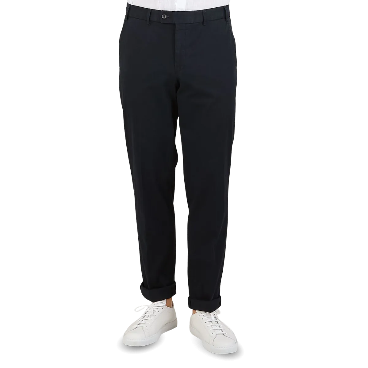 Navy Cotton Stretch Regular Fit Chinos