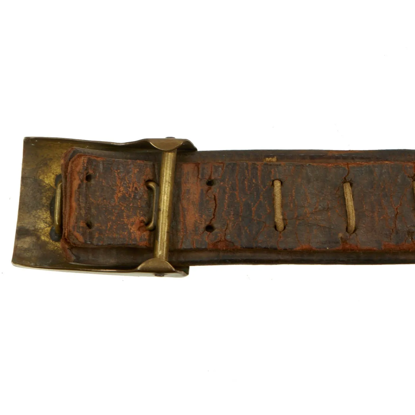 Original Imperial German WWI 1915 dated Hate Belt with Gott Mit Uns Prussian Buckle & 17 Attached Buttons