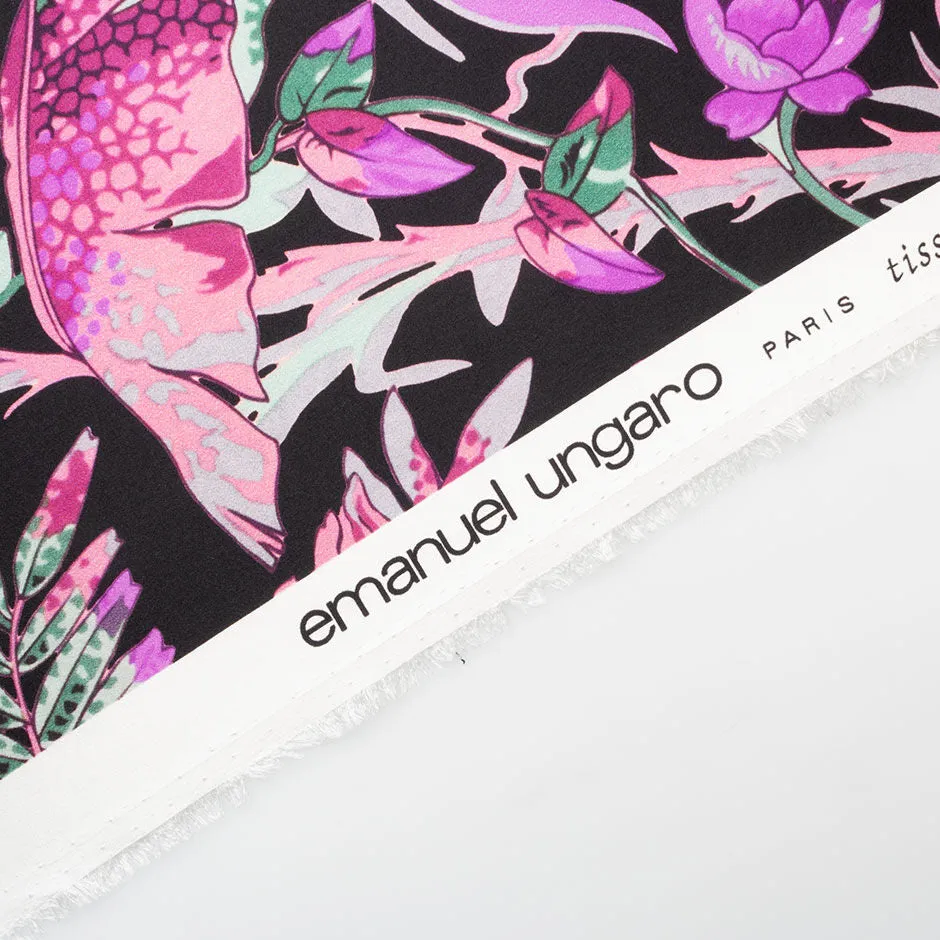 Pink & Purple Floral Printed Ungaro Silk (A 2.50m Piece)