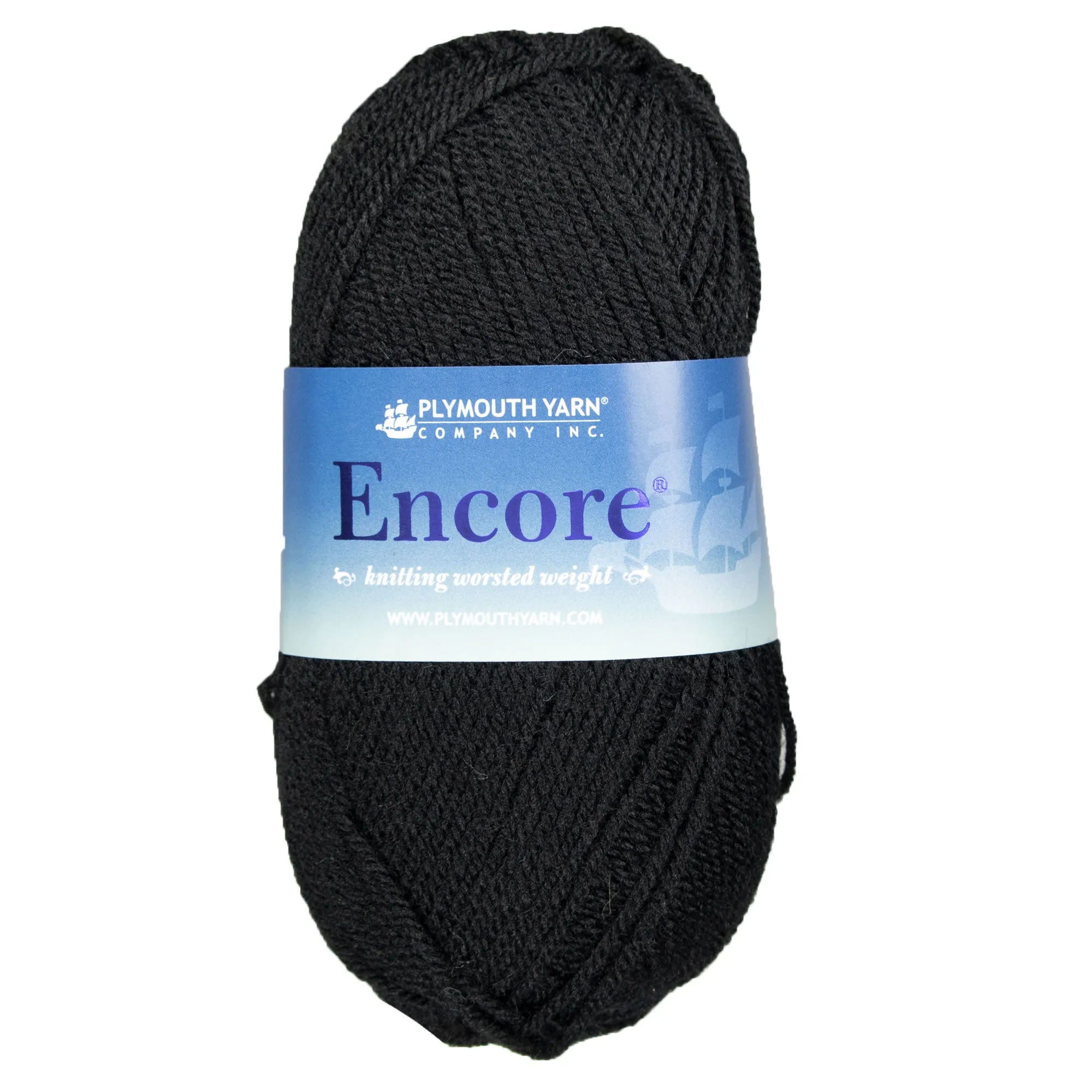 Plymouth Yarn Encore Worsted Yarn - 0217 Black