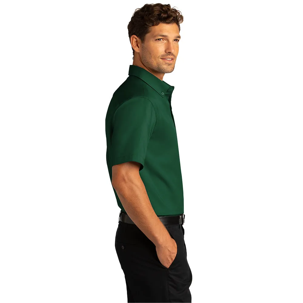 Port Authority® Short Sleeve SuperPro React™ Twill Shirt - Dark Green