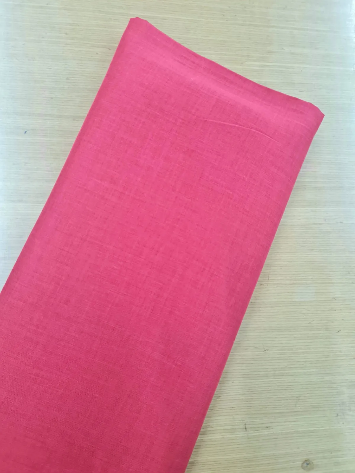 Red Solid Semi Cotton Fabric