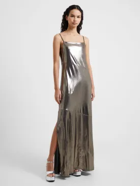 Ronja Liquid Metal Maxi Slip Dress