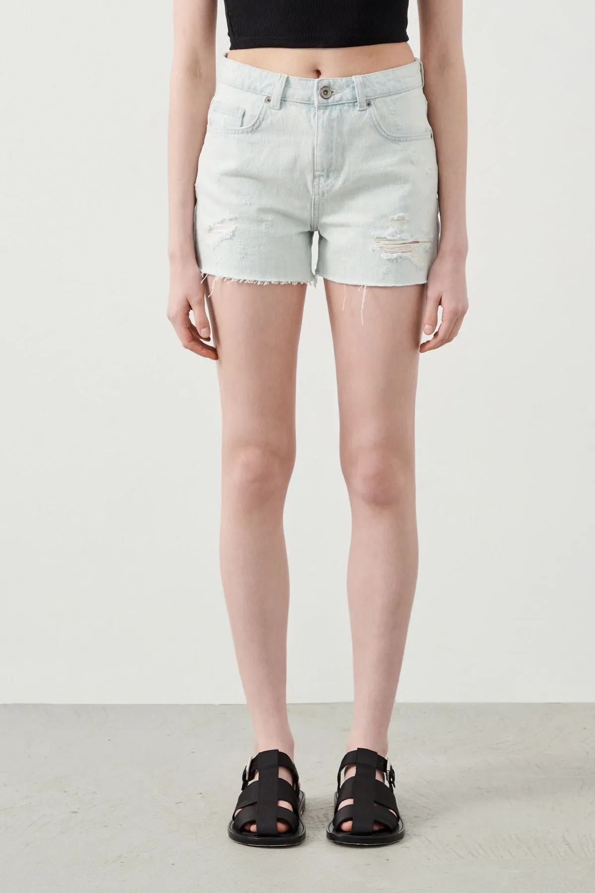 Ruhe Light Blue Destroyed Women’s Denim Shorts