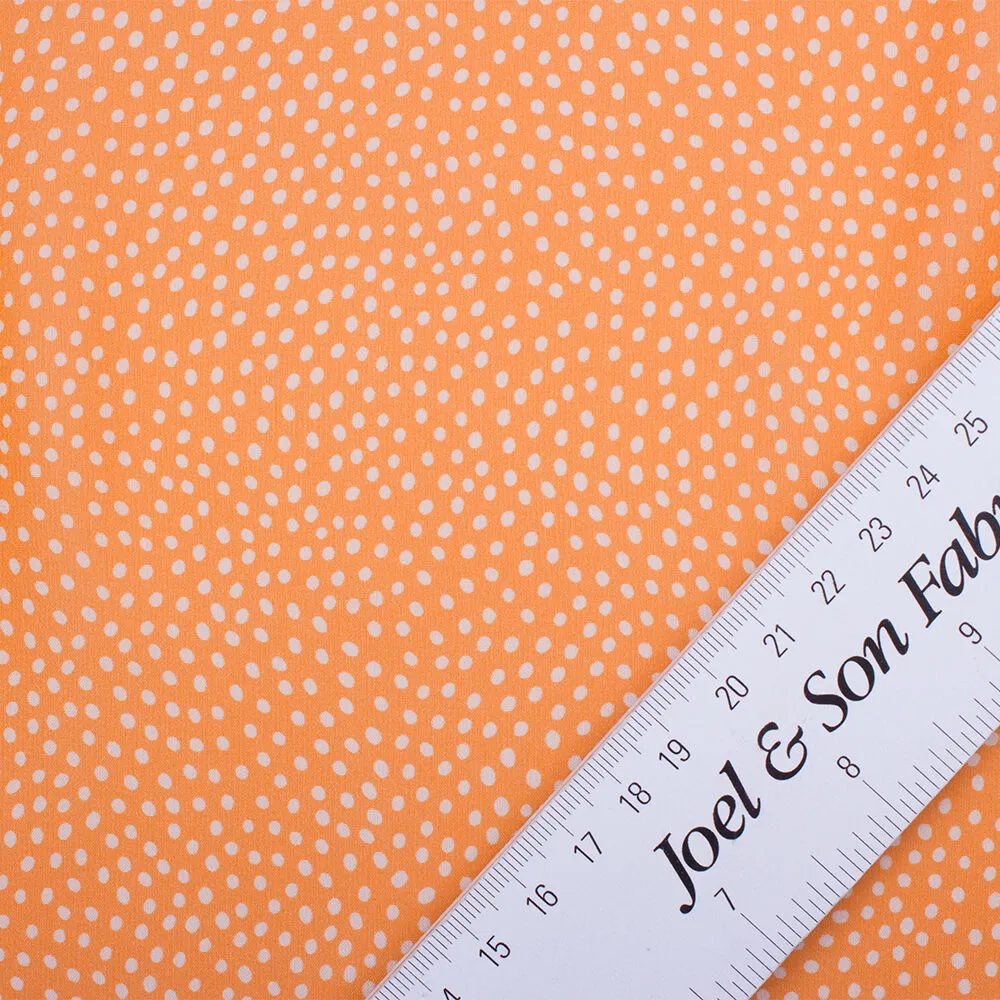 Tangerine Orange/White Spotted Silk Georgette