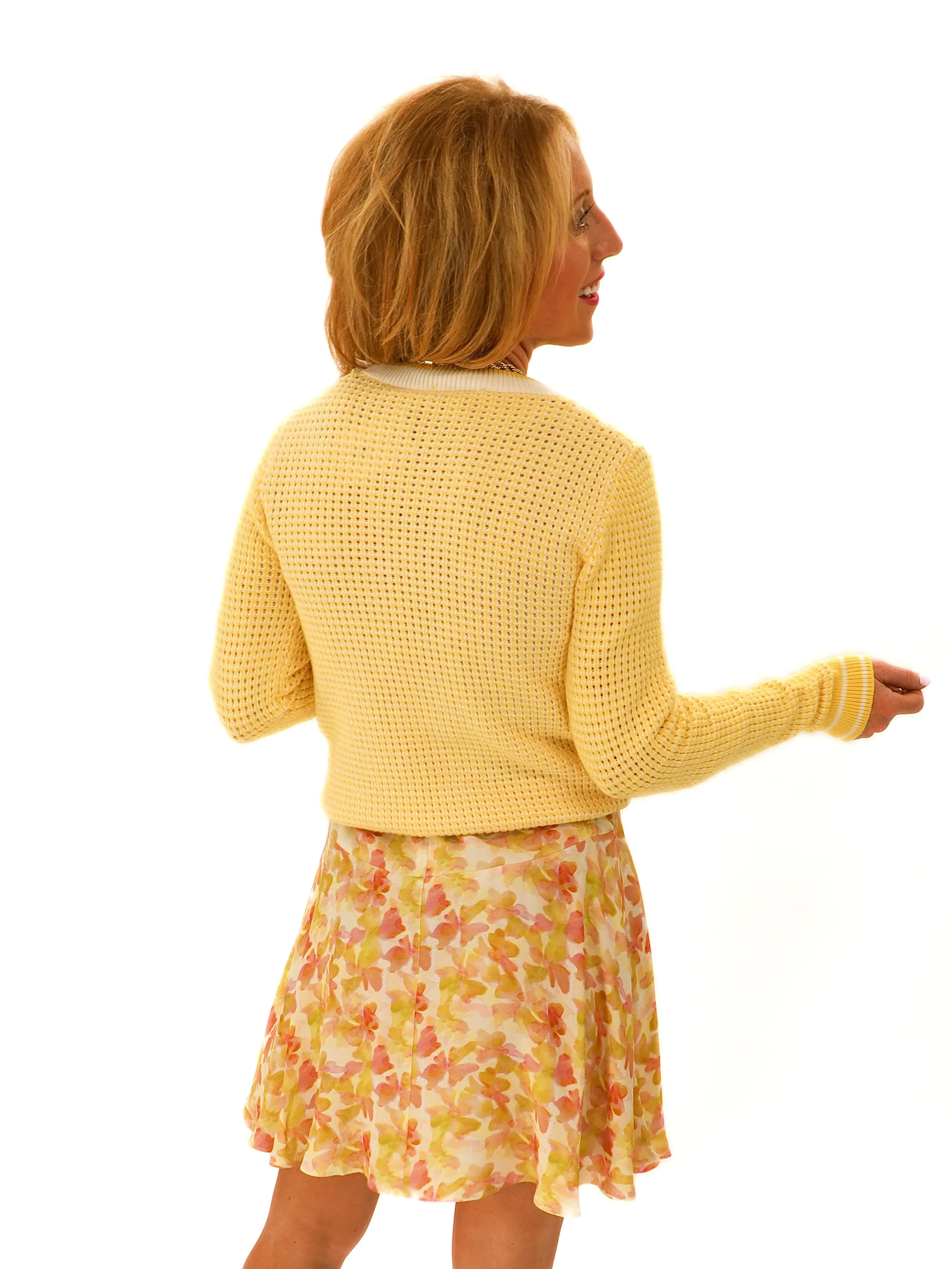 Teya Knit Sweater In Spring Yellow