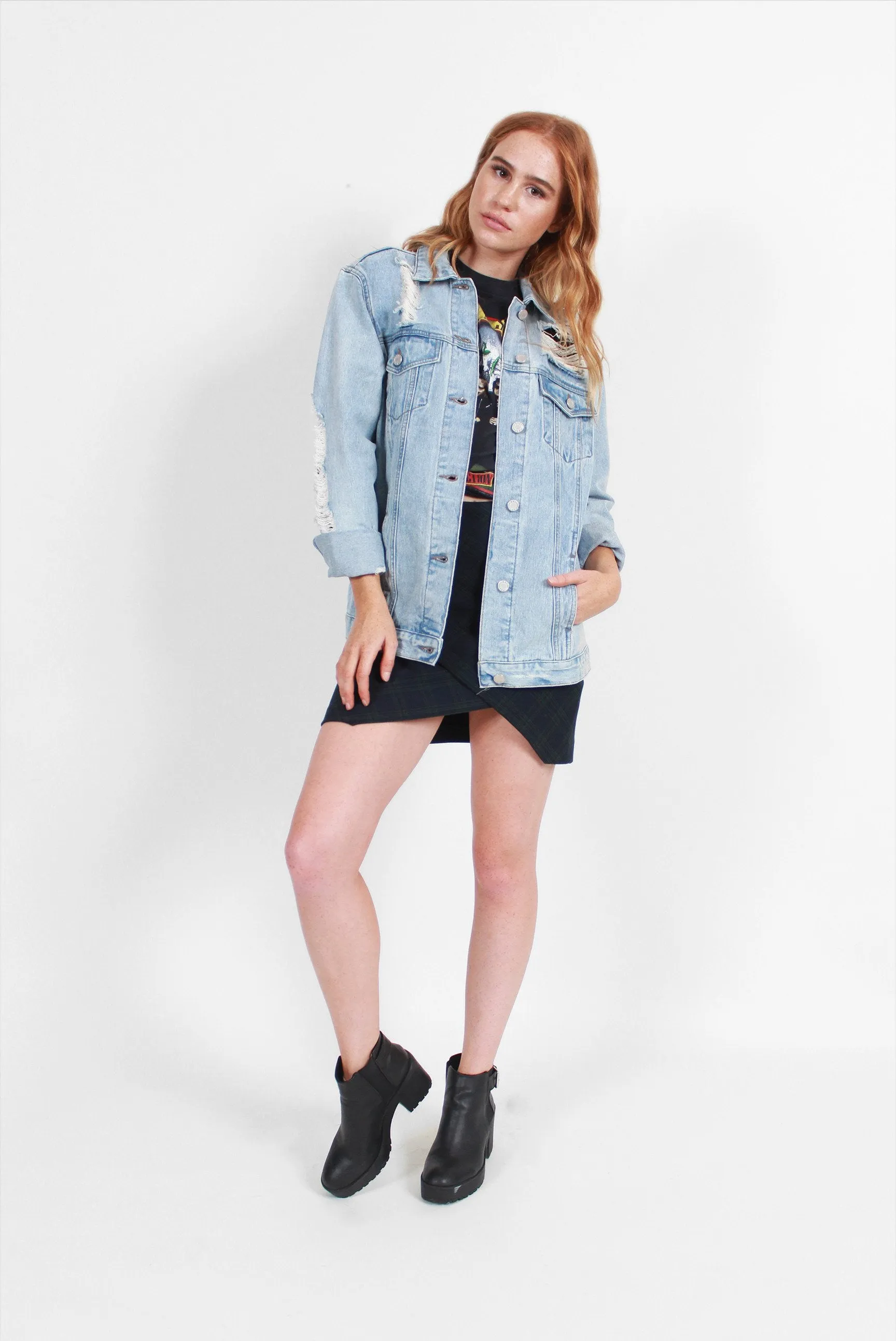 Total Destruction Oversized Denim Jacket