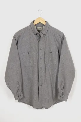 Vintage L.L. Bean Grey Flannel Button-Down Shirt